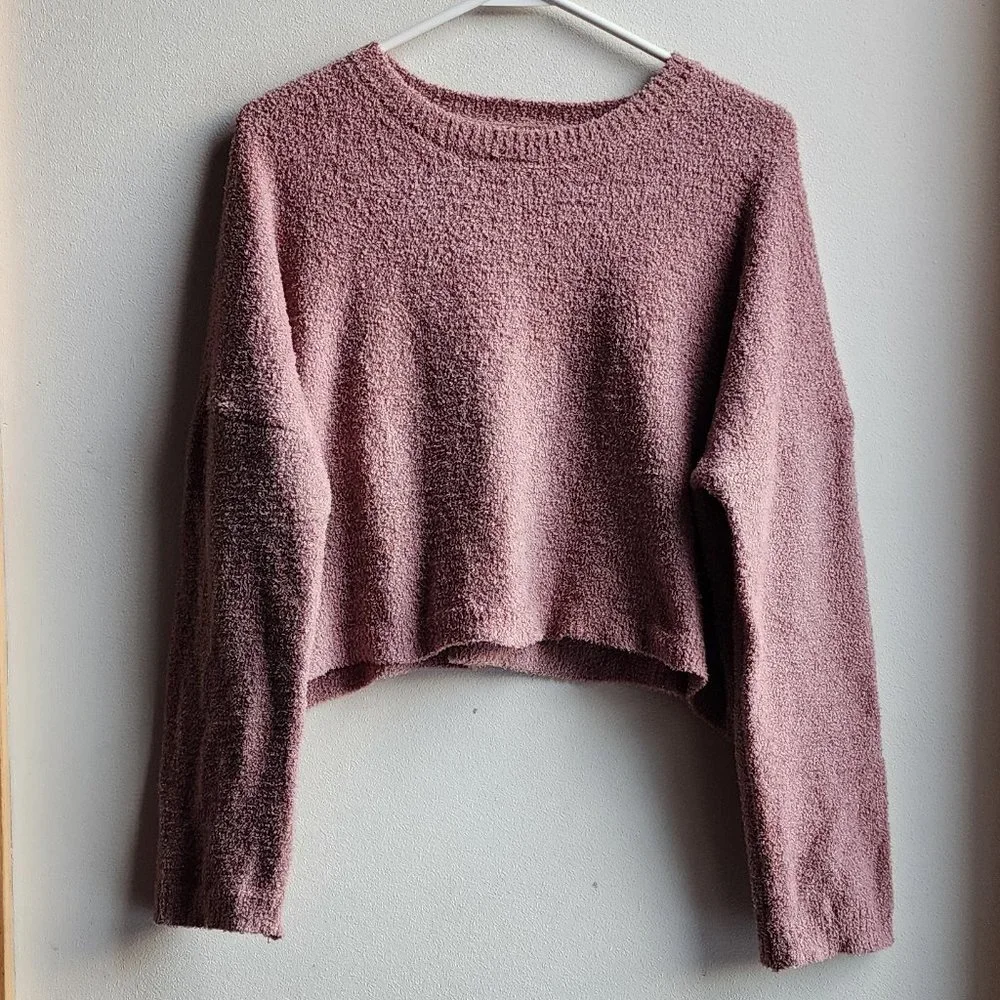 Sincerely Jules Mauve Long Sleeve Crop Top Size Small